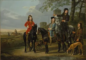Equestrian Portrait of Cornelis (1639–1680) and Michiel Pompe van Meerdervoort (1638–1653) with Their Tutor and Coachman