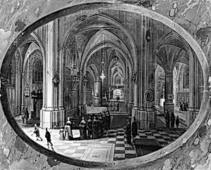 Interior of a Gothic Church at Night