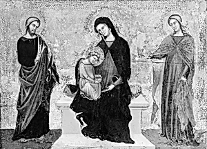 Madonna and Child Enthroned with Saints James Minor and Lucy by Marco di Paolo Veneziano