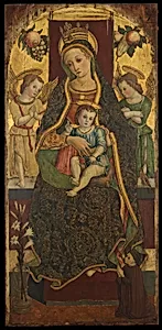 Madonna and Child Enthroned with Two Angels and a Donor by Vittore Crivelli