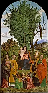 Madonna and Child with Saints by Girolamo dai Libri