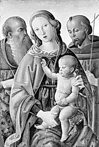 Madonna and Child with Saints Jerome and Francis by Italian (Umbrian) Painter