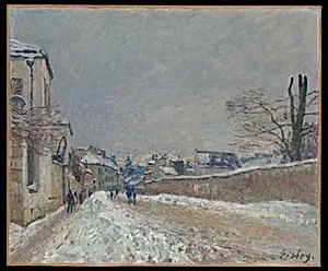 Rue Eugène Moussoir at Moret: Winter