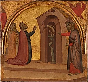 Saint John the Evangelist Causes a Pagan Temple to Collapse by Francescuccio Ghissi (Francesco di Cecco Ghissi)