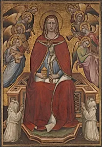 Saint Mary Magdalen Holding a Crucifix; (reverse) The Flagellation by Spinello Aretino (Spinello di Luca Spinelli)
