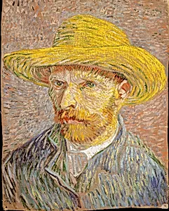 Self-Portrait with a Straw Hat (obverse: The Potato Peeler) by Vincent van Gogh