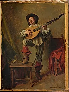 Soldier Playing the Theorbo