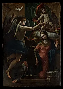 The Annunciation by Girolamo Mazzola Bedoli
