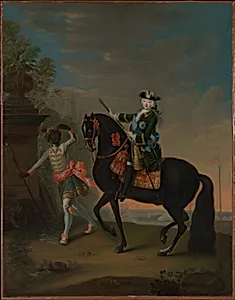 The Empress Elizabeth of Russia (1709–1762) on Horseback, Attended by a Page by Georg Christoph Grooth