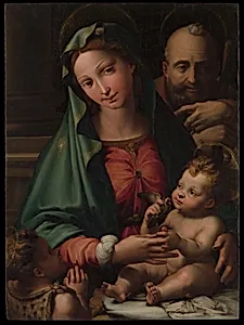 The Holy Family with the Infant Saint John the Baptist by Perino del Vaga (Pietro Buonaccorsi)
