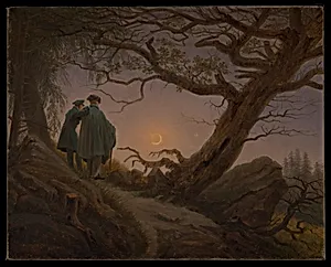 Two Men Contemplating the Moon