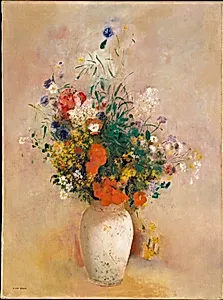 Vase of Flowers (Pink Background)