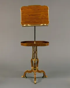 Adjustable reading and writing table (pupitre à crémaillère, servant de table)