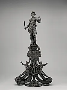 Andiron with figure of Mars (one of a pair)