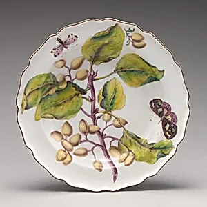 Botanical plate with fruiting branch by Chelsea Porcelain Manufactory