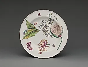 Botanical plate with honeysuckle spray by Chelsea Porcelain Manufactory