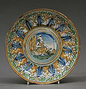 Bowl with St. Jerome and lion in a landscape