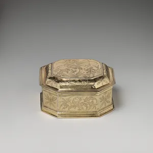 Box with cover (one of a pair) (part of a toilet service)