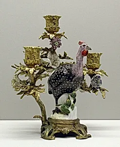 Candelabra with Meissen bird (one of a pair) by Meissen Manufactory