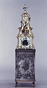 Ceramic stove on cast-iron firebox (one of a pair) by Unknown Artist