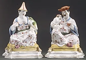 Chinese couple as incense containers by Johann Friedrich Eberlein|Meissen Manufactory