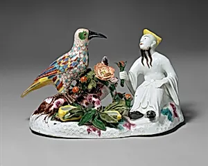 Chinese man with a bird by Meissen Manufactory|George Fritzsche