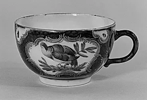 Cup and saucer in the style of Worcester