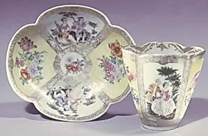 Cup and saucer (one of a pair)