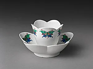 Cup and saucer with butterflies by Chantilly