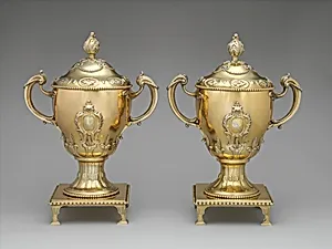 Cup with cover and stand (one of a pair)