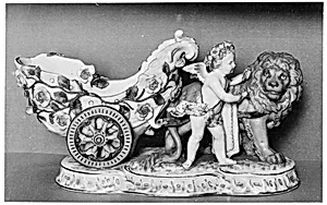 Cupid with lion drawing a chariot
