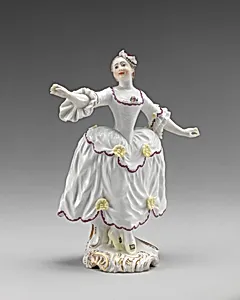 Dancer (one of a pair) by Johann Friedrich Lück|Höchst Manufactory|Nicolas de Larmessin III|Nicolas Lancret