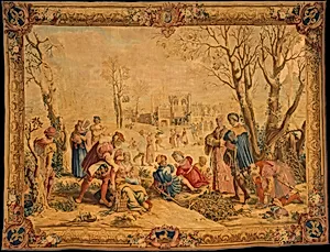 December from a set of The Months of Lucas by Manufacture Nationale des Gobelins|Michel Audran|Comte de Toulouse|Master of the Months of Lucas|Joseph Yvart|Charles Chastelain|Louis de Boulogne the Younger|Pierre Josse Perrot