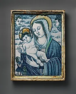 Devotional plaque with The Madonna and Child with Donors