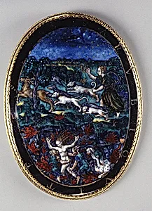Diana Hunting and Proserpina in the Underworld by Master I. D. C.