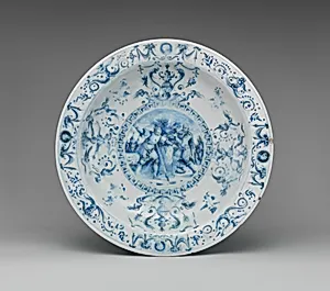 Dish depicting The Death of Saul
