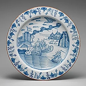 Dish with Capture of Portobello by Admiral Vernon, November 20–21, 1739