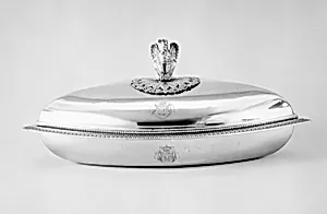 Dish with cover (part of a dining service)