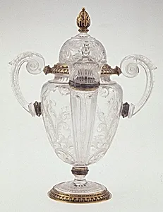 Double-spouted vase with cover