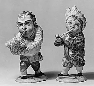 Dwarf musician (one of a pair) by Unknown Artist