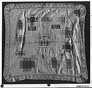 Embroidered darning sampler by Unknown Artist