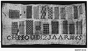 Embroidered darning sampler
