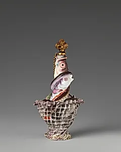 Fish in net by Chelsea Porcelain Manufactory