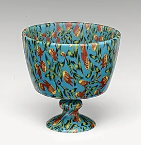 Footed millefiori bowl