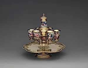 "Four Seasons" enamel liqueur service