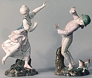 Girl fleeing from a snake (one of a pair) by Höchst Manufactory