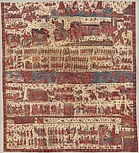 Hanging depicting a European conflict in South India