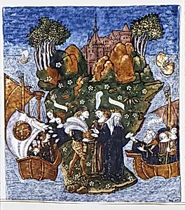 Helenus and Andromache Give Presents to Aeneas (Aeneid, Book III) by Master of the Aeneid