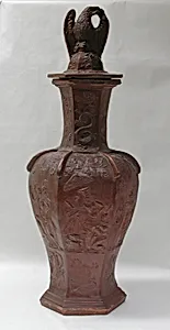 Hexagonal vase by Cornelius Funcke