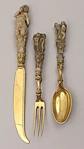 Knife, fork, and spoon